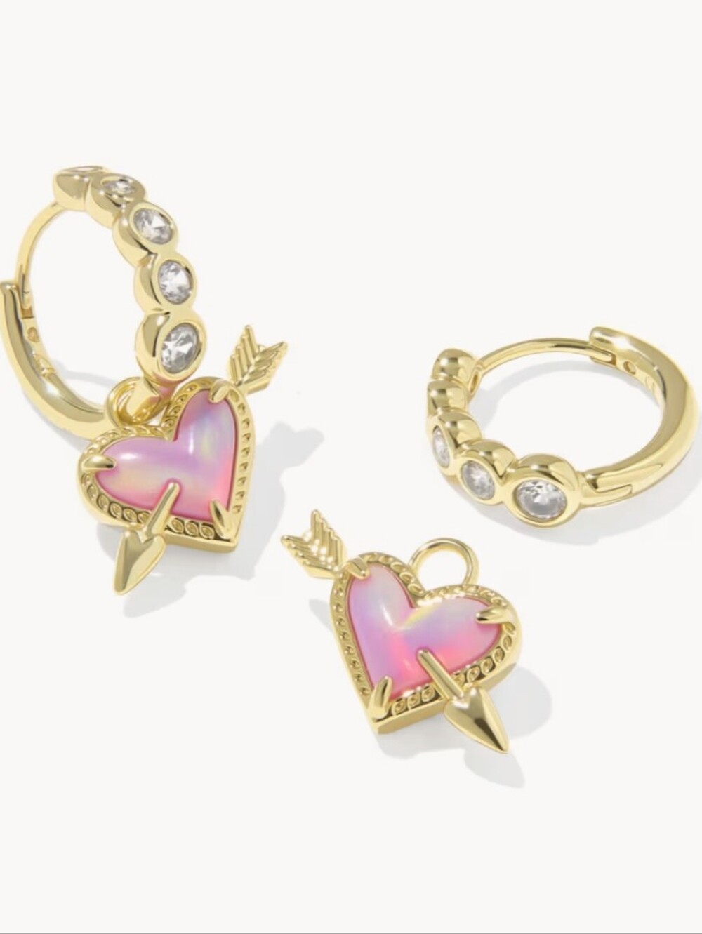 Kendra Scott Ari Heart Arrow Gold Convertible Huggie Earrings